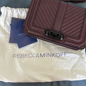 Rebecca Minkoff Small Love, Chevron Crossbody dark cherry Mint condition